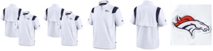 Nike Men's White Denver Broncos Sideline Coaches Short Sleeve Quarter-Zip Jacket